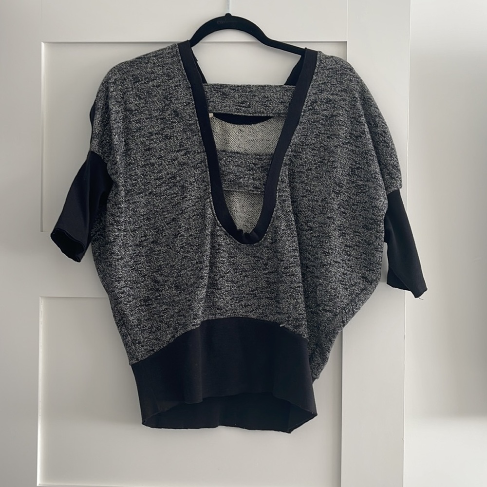 Black And Grey We The People Sweater Three Quarter Sleeve View 2
